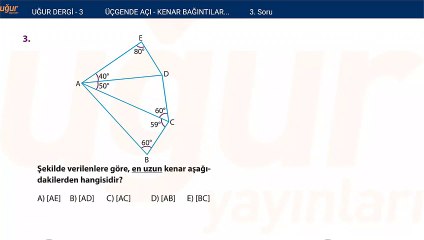 Geometri - Kenar Bağlantıları - Test Soru : 3