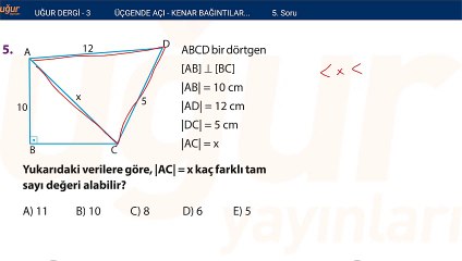 Geometri - Kenar Bağlantıları - Test Soru : 5