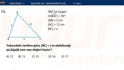 Geometri - Kenar Bağlantıları - Test Soru : 13