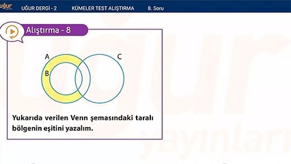 Matematik - Kümeler ve Alıştırma Soru : 8