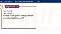 Matematik - Kartezyen çarpımı ve Küme Problemleri Alıştırmalar : 9