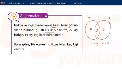 Matematik - Kartezyen çarpımı ve Küme Problemleri Alıştırmalar : 14