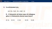 Matematik - Kartezyen çarpımı ve Küme Problemleri - Test soru : 6