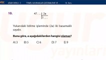 Temel Matematik - Çözümleme ve Dört İşlem - Test1 soru : 10