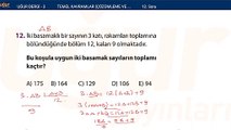 Temel Matematik - Çözümleme ve Dört İşlem - Test1 soru : 12