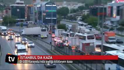 D-100 Karayolu'nda trafiği kilitleyen kaza