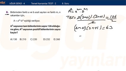 Temel Matematik - Temel Kavramlar Test 2 - Soru: 8
