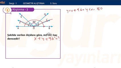 Geometri Doğruda Açılar ve Alıştırmalar Soru: 3