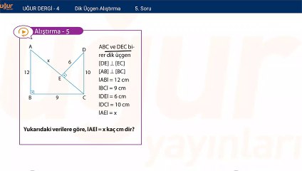 Geometri - Dik Üçgen Alıştırma Soru: 5