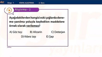 Kimya - Kimyanın Gelişimi ve Alıştırmalar soru: 2
