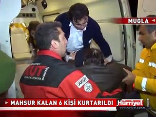 FETHİYE'DE DAĞDA MAHSUR KALAN TURİSTLER BÖYLE KURTARILDI