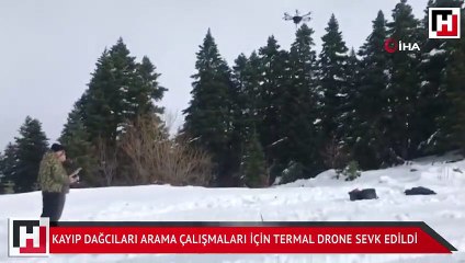 Kayıp dağcıların montunun bulunduğu yere özel termal drone sevk edildi