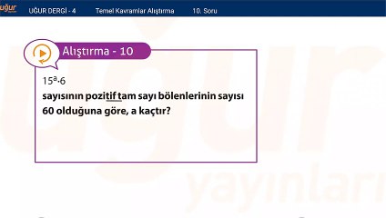 Temel Matematik - Temel Kavramlar - Alıştırma Soru: 10