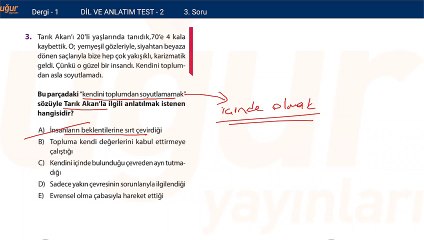 Türkçe Konu Testi 2 - soru: 3