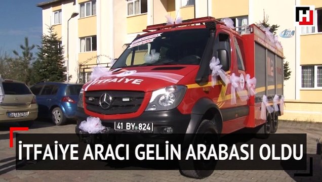 İtfaiye aracı gelin arabası oldu