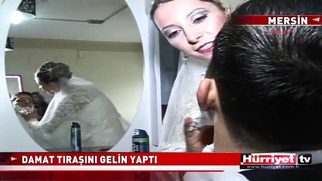 GELİN DAMADI BÖYLE TIRAŞ ETTİ