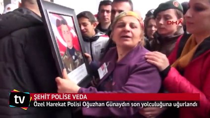 Şehit polis damatlığı ile uğurlandı