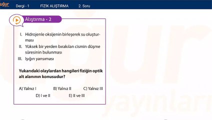 Fizik Bilimine Giriş ve Alıştırmalar Soru:2