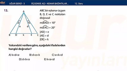 Geometri - Kenar Bağlantıları - Test Soru : 12