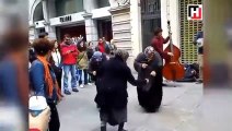 Elderly women dancing to jazz music in Istanbul’s Taksim put smiles on faces