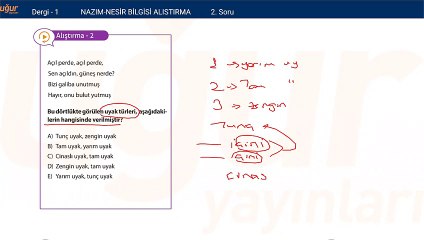 Türk Edebiyatı-Nazım Nesir Bilgisi Alıştırmalar Soru:2