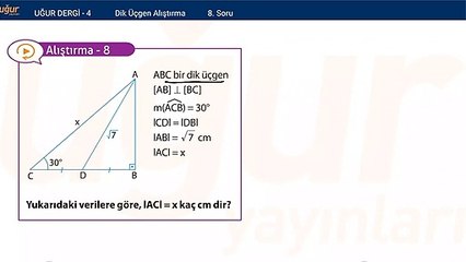Geometri - Dik Üçgen Alıştırma Soru: 8