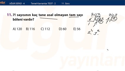 Temel Matematik - Temel Kavramlar Test 2 - Soru: 11