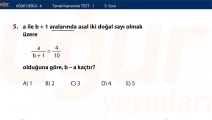 Temel Matematik - Temel Kavramlar Test 1 - Soru: 5