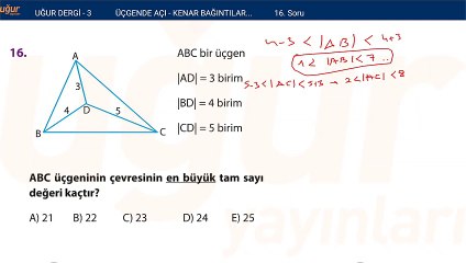 Geometri - Kenar Bağlantıları - Test Soru : 16