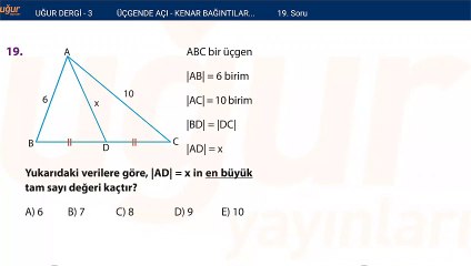 Geometri - Kenar Bağlantıları - Test Soru : 19