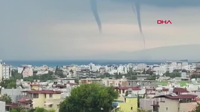 İSKENDERUN KÖRFEZİ'NDE 3 HORTUM BİRDEN ÇIKTI
