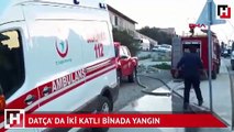 Datça'da 2 katlı binada yangın  2 kişi hastaneye kaldırıldı