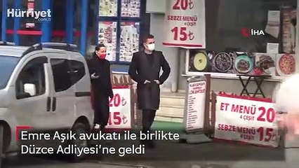 Emre Aşık avukatı ile birlikte Düzce Adliyesi’ne geldi