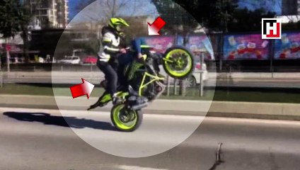 Turkish biker accuses girlfriend over dangerous stunts in traffic