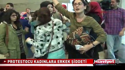 PROTESTOCU KADINLARA ERKEK DAYAĞI