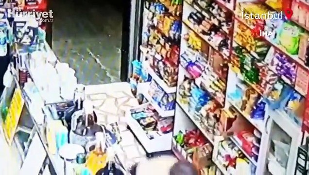 Marketi soyan gaspçıya meydan dayağı kamerada