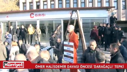 Halisdemir davasında yargılanan sanıklara yağlı urgan attılar