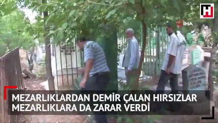 Hırsızlar demir için mezarlara zarar verdi