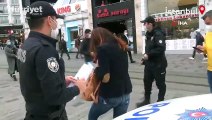 Taksim'de maske takmadıkları için ceza yiyen kadınlar, gazetecilere saldırdı
