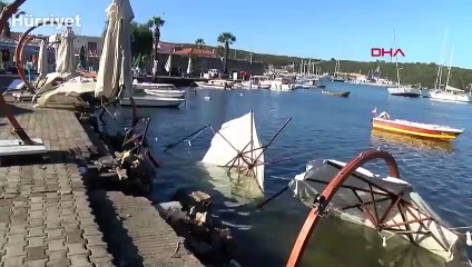 Havanın aydınlanmasıyla Sığacık'taki manzara ortaya çıktı