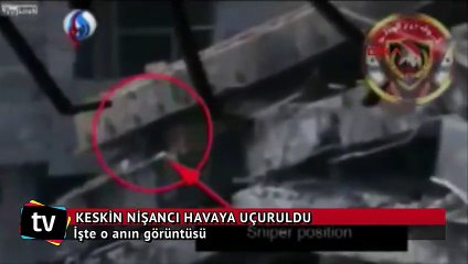 IŞİD'li keskin nişancının füzeyle havaya uçurulduğu an