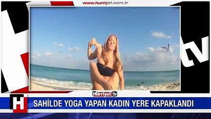 YOGA YAPAN KADIN YERE KAPAKLANDI
