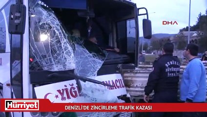 Denizli'de zincirleme trafik kazası