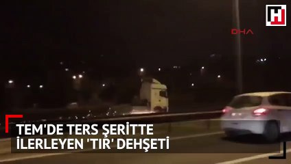 TEM'de ters şeritte ilerleyen 'TIR' dehşeti