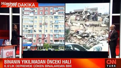 İzmir'de yıkılan 8 katlı binanın eski ve yeni hali depremin şiddetini ortaya çıkarıyor