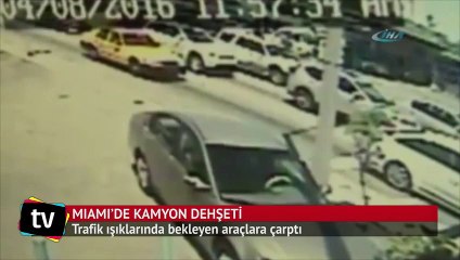 Miami'deki kamyon dehşeti saniye saniye kamerada