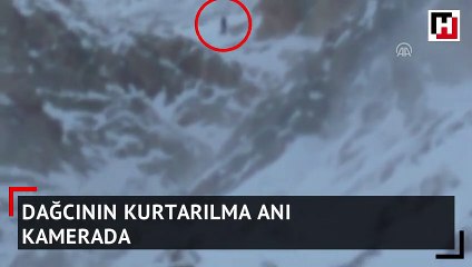 Dağcının kurtarılma anı