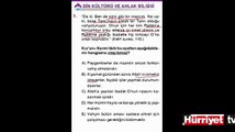 DİN KÜLTÜRÜ VE AHLAK BİLGİSİ SORULARININ ÇÖZÜMLERİ