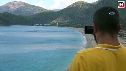 Yağış Ölüdeniz’in rengini değiştirdi