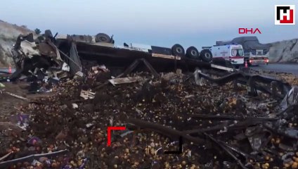 Gaziantep'te limon yüklü TIR devrildi